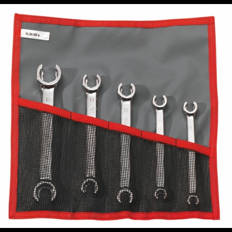 FLARE-NUT WRENCHES straight, reinf., 7-19mm, 43.JE5T, 5pcs