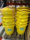 RUBBISH BIN stackable, plastic, 60l, yellow + lid