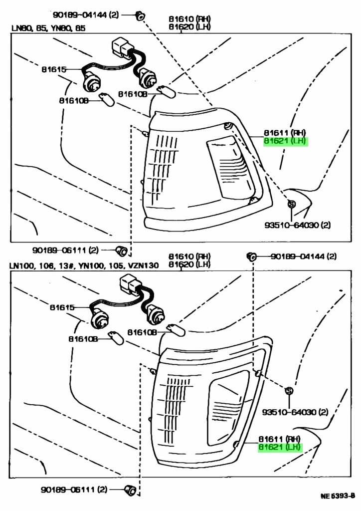 LENTILLE FEU STATIONNEMENT & POSITION GAUCHE LN 106