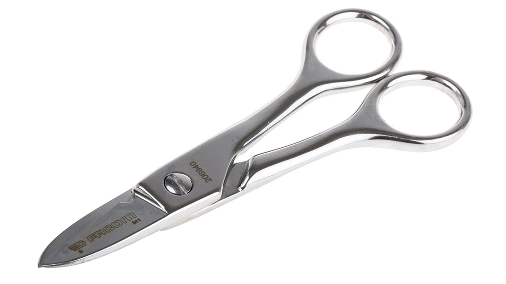 ELECTRICIAN SCISSORS w\ wire cutter, chromed, 150mm, 841