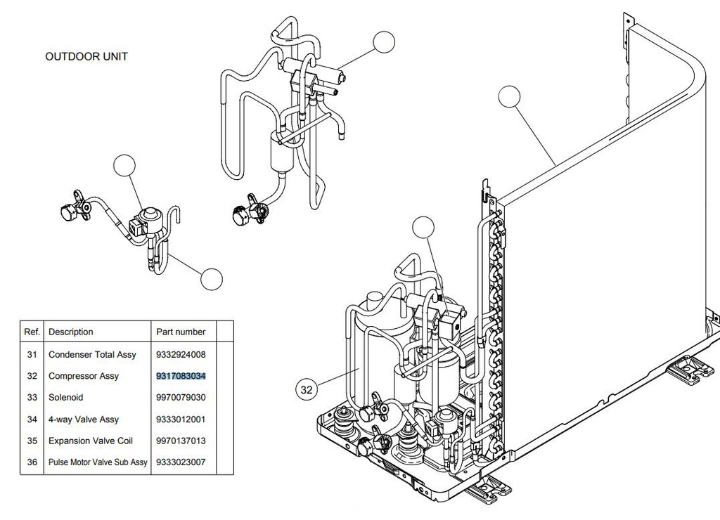 (General ASG12UI) COMPRESSOR, for outdoor unit