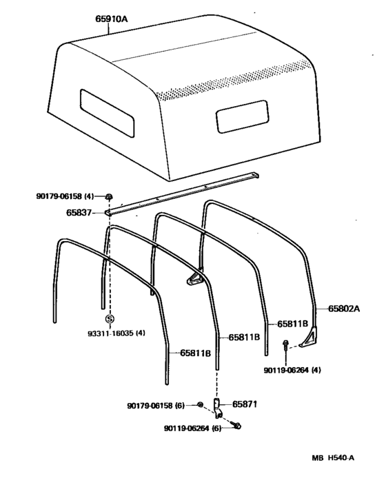 ARCEAU SIMPLE bâche, N°1-2-3, HZJ79SC MK2