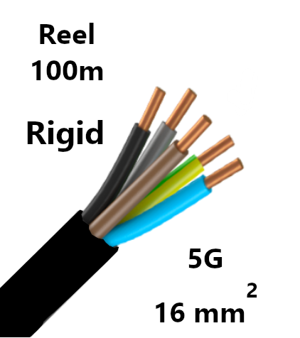 CABLE rigide, 5G16mm², bobine 100m