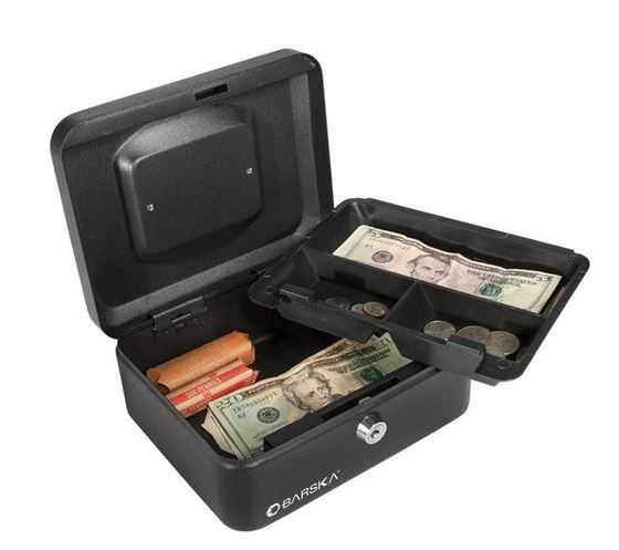 CASH BOX with key lock, ± 25x20x8cm