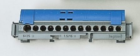 DISTRIBUTOR, 1x6-25²/16x1,5-16mm², blue, mod., for neutral