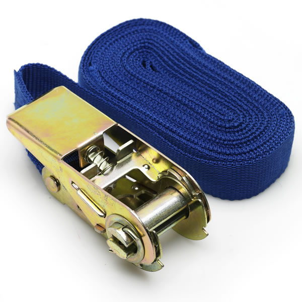 TIE DOWN BELT w. ratchet tensioner, 25mmx8m, no hook, poly.