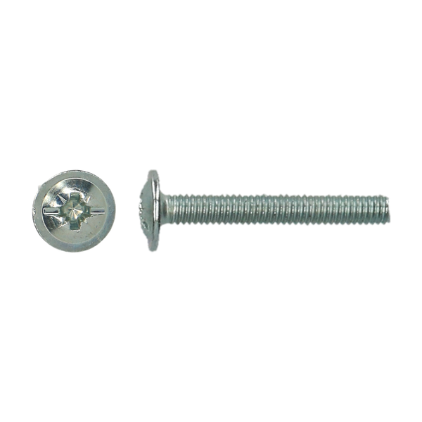 POELIER SCREW domed head, zinc plated, M4x20mm, slotted head