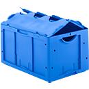 EURONORM BOX with lid, stackable, PP, 60x40x32cm, blue