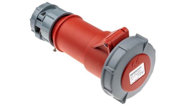 CONNECTOR female, CEE 5P 16A 400V, IP67, red