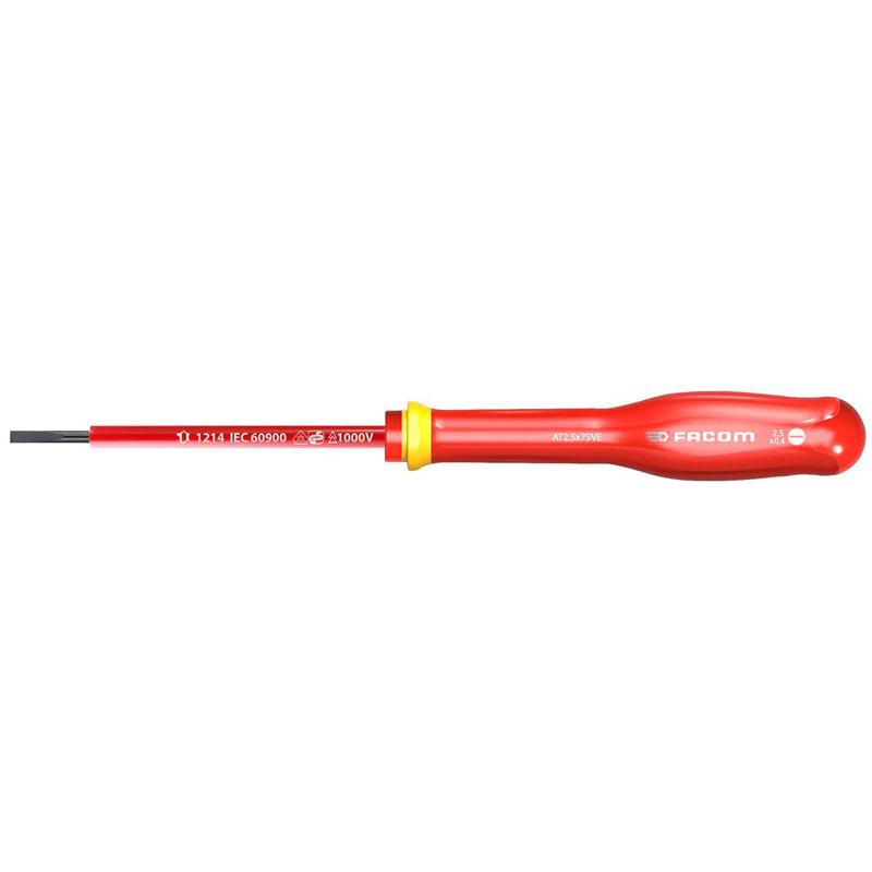 SCREWDRIVER slotted head, 2.5x50 mm, ins. 1000V, AT2.5X50VE