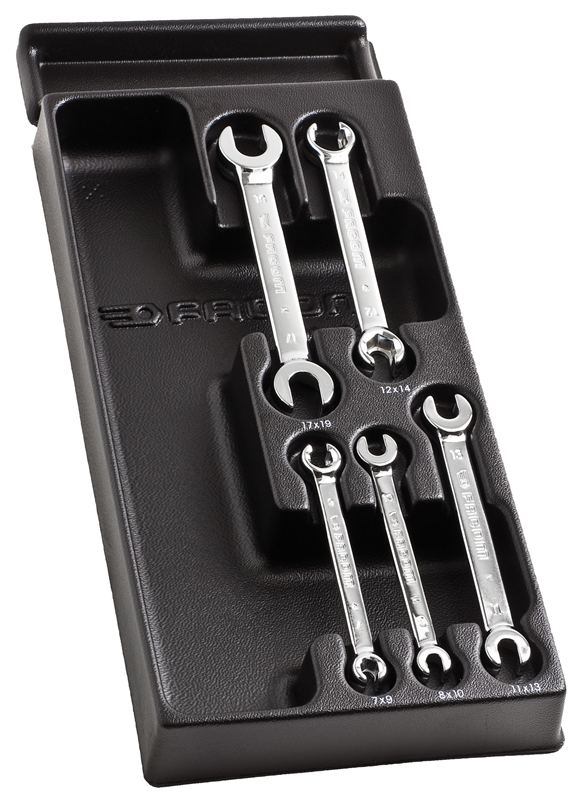 FLARE-NUT WRENCHES, 7-19mm, metr., MOD.43, set of 5