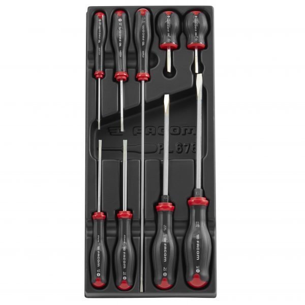 SCREWDRIVER SET flat, MOD.AT4, 9 pcs