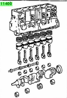 (1HZ depuis 2007/01) BLOC MOTEUR EMBIELLE