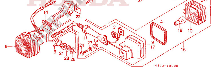 WINKER ASSY, rear right, XL125S