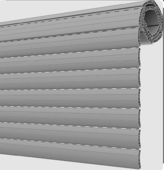 (Containex) ROLLER SHUTTER, PVC, left + fitting material
