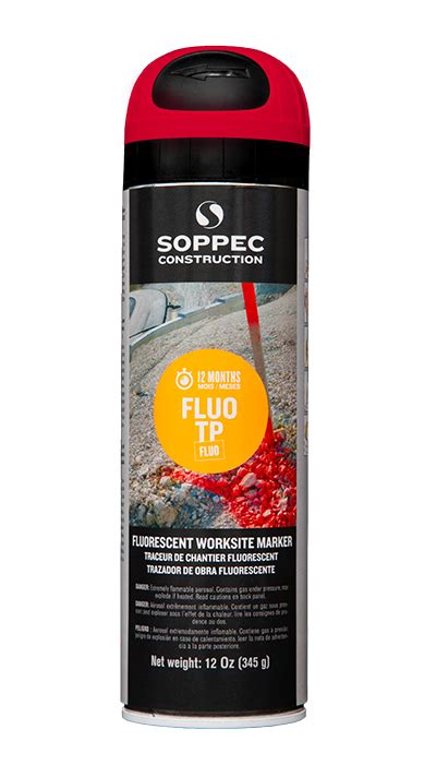 TRACEUR CHANTIER marquage temporaire, rouge fluo., spray
