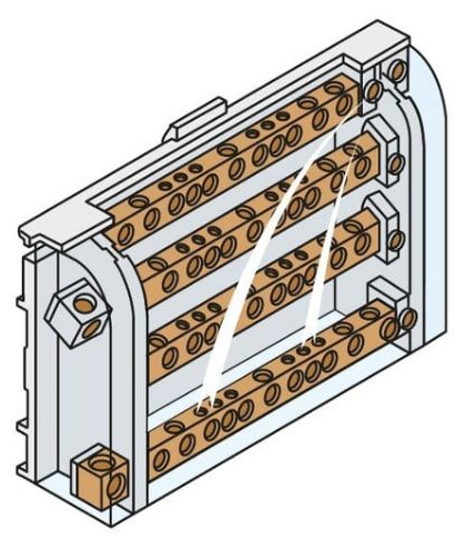 DISTRIBUTOR, 4P, 160A, 1x10-50²/3x6-35²/8x2,5-16², mod.