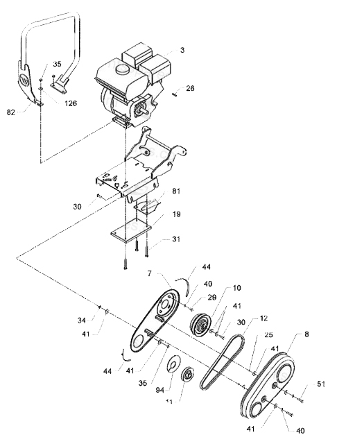 (vibrator plate VP1135AWP) DRIVE BELT