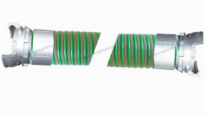 SPIRAL HOSE, 2", NP6, 80cm + 2 half-couplings + lock