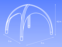 TENT dome, 25m², inflatable, white, w/o wall + access.