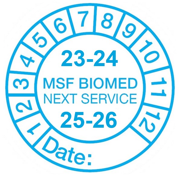 STICKER NEXT SERVICE biomed equipment, 25mm, 1000pcs