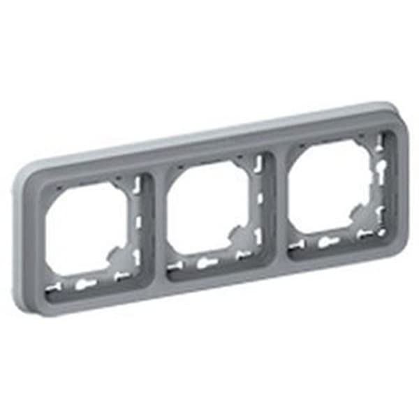 FRAME triple (Legrand Plexo) horizontal, IP55, grey