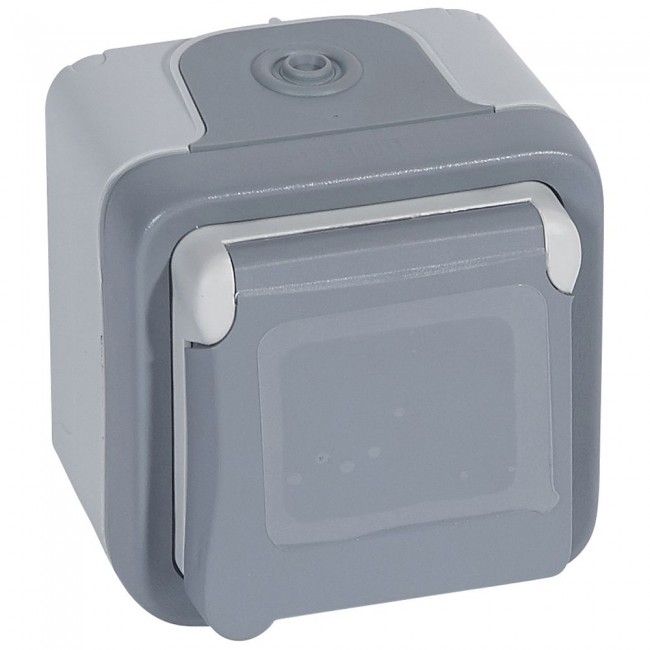 OLD/PRISE x1 (Legrand Plexo) 2P+T/13A, UK IP55, gris saillie