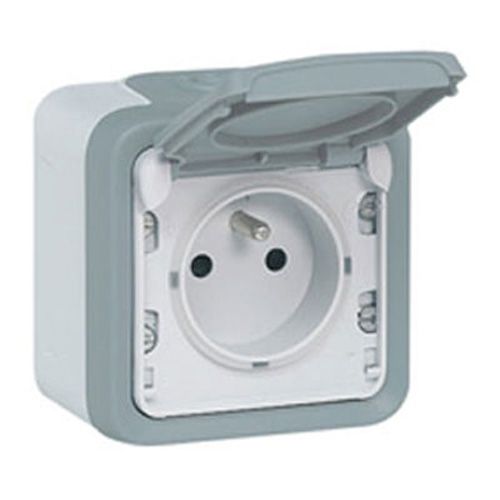 OLD/SOCKET single (Plexo 55) 2P+E/16A,IP55, grey, surface