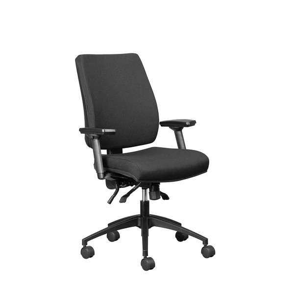 CHAISE de bureau, orthopéd., hauteur réglable, sur roulettes