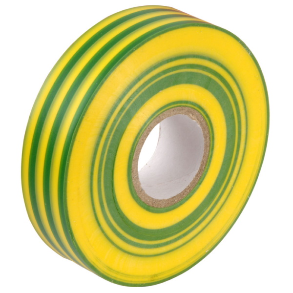 INSULATING TAPE adhesive, 19mmx20m, green/yellow, roll