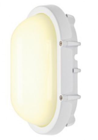 CEILING LIGHT LED, 8W, 3000K, IP44, oval, satin finish