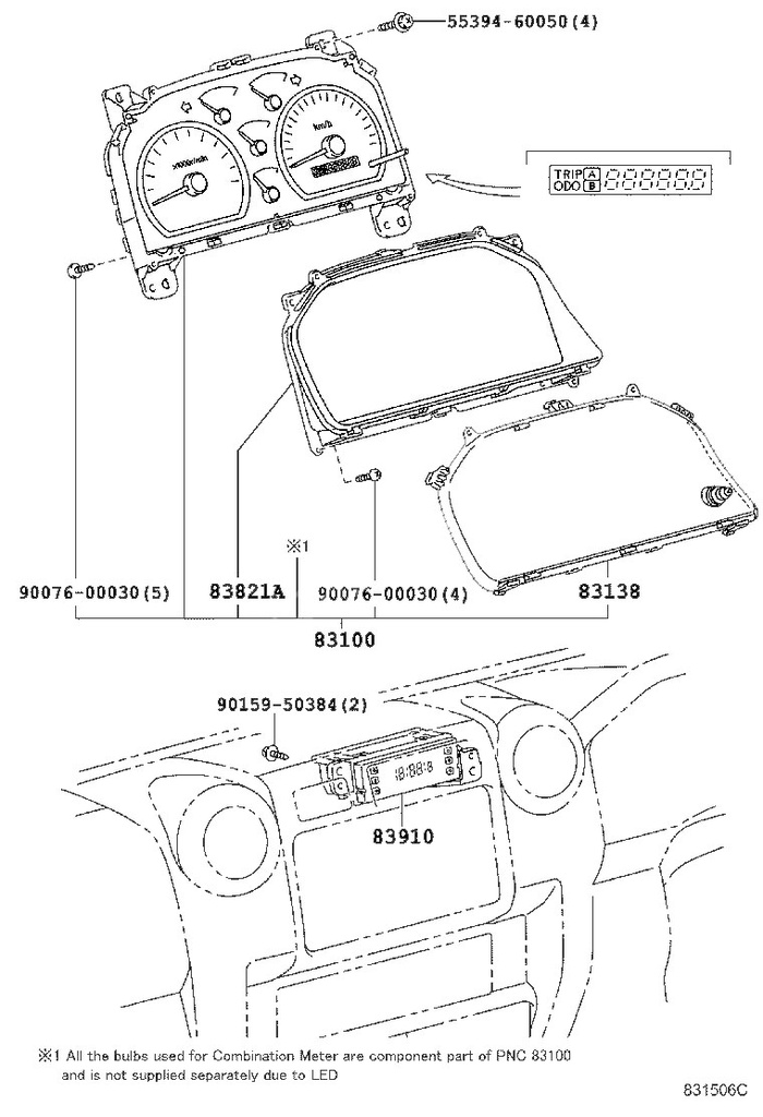 COMBINATION METER, HZJ78/79 2009-2012/08