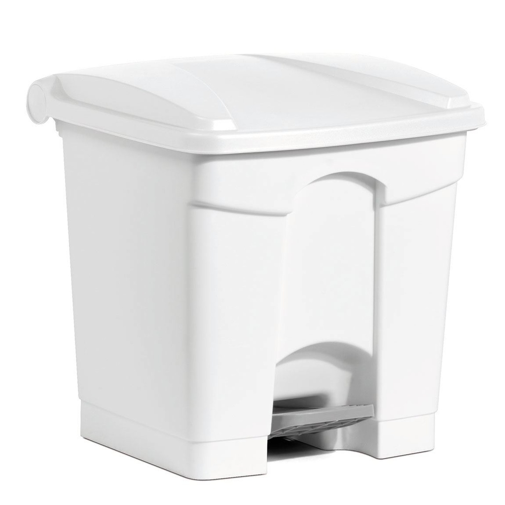 RUBBISH BIN pedal, plastic, 30l, white + lid