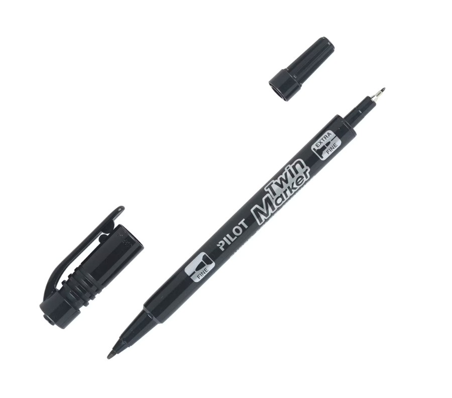 MARKER permanent, 2 fine points, 0.4/1.0mm, black