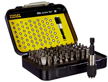 EMBOUTS ¼", 61 pc (Stanley1-13-902) + porte-emb magn, jeu