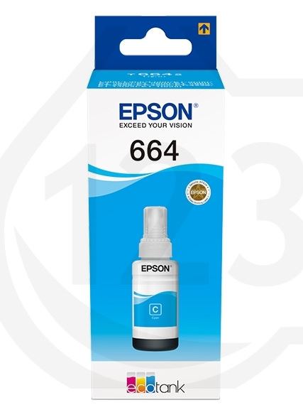 (Epson EcoTank Series) CARTOUCHE D'ENCRE (664) 100ml, cyan