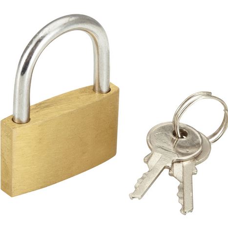 PADLOCK keyed alike, brass, 40mm + keys