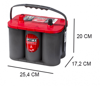 BATTERIE (Optima Red Top RTS4.2) AGM, 12V/50Ah/815A, scellée