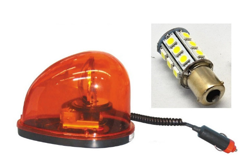 REVOLVING LIGHT LED, 12V lighter plug, 2 colours, magnetic