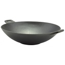 WOK, black steel, 7l, with handles