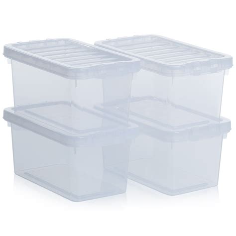 FOOD BOX, plastic, ±31x15x16cm + lid, set of 4