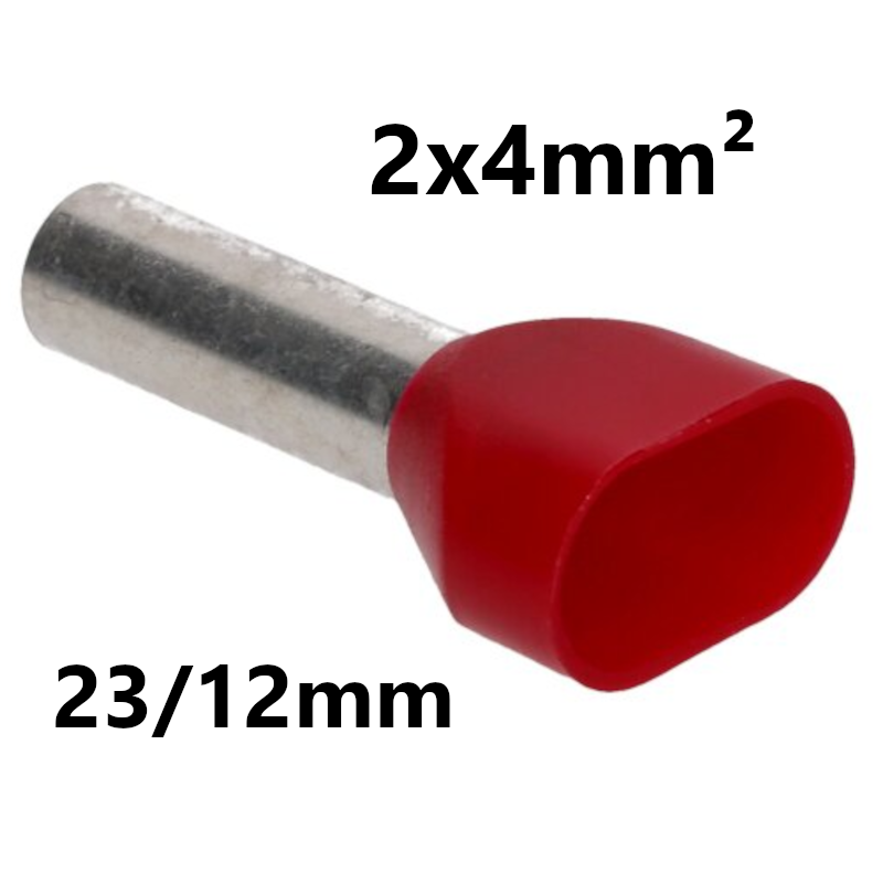 EMBOUT DE CABLE isolé, 2x4mm², 23/12mm
