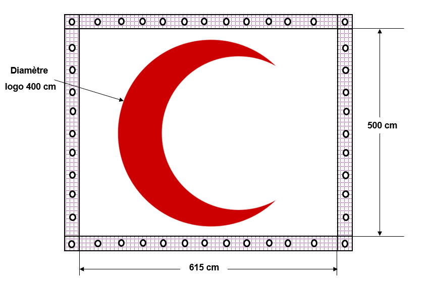 FLAG Red Crescent logo, PVC, 615x500cm, without text