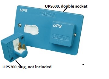 DOUBLE PRISE (Electrak UPS600) 3A fusible, non-standard