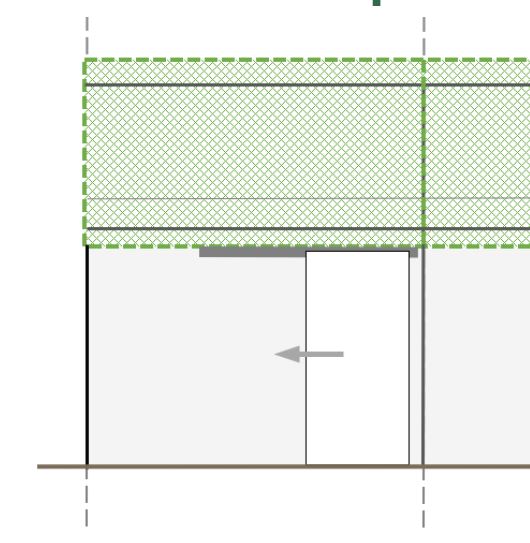 (WRG modulaire) MUR LATERAL porte coullisante, 3x2.35m