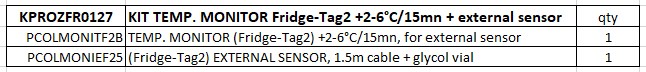 KIT ENREGISTREUR TEMP. Fridge-Tag2 +2-6°C/15mn, + sonde ext