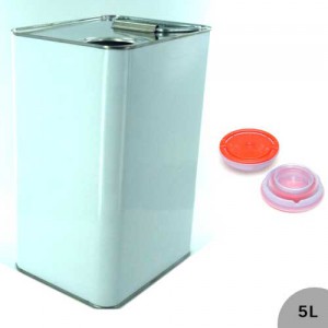 CONTAINER, metal, 5l, rectangular + cap