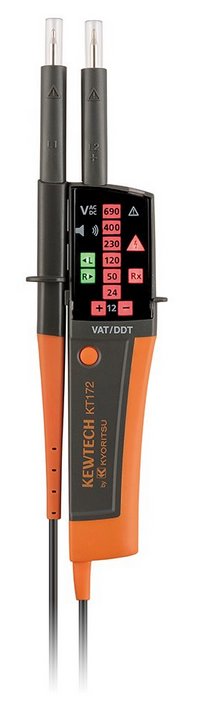 VOLTAGE DETECTOR, 12-690V, led indicators, with battery