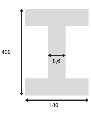 IRON PROFILE IPE, 400x180x8.6mm, length 9m