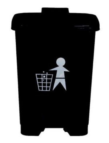 RUBBISH BIN, plastic, 35l, black + lid